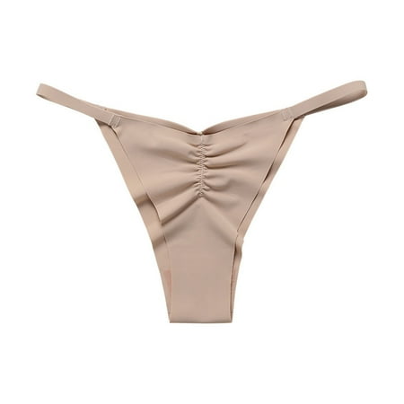 

TIHLMK Womens Underwear Thongs for Women Pack G String Sales Women Summer Breathable Ice Silk Seamless Quick-drying Women s Underwear Briefs Gifts for Women Beige Underwear