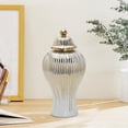 thumbnail image 5 of WLPZXP Ceramic Ginger Jar Craft with Lid Elegant Modern Chinese Ceramic Vase Temple Jar White and Gold, 5 of 8