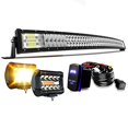 thumbnail image 2 of ASLONG 54 Inch LED Light Bar 312W Combo Curved,2Pcs 4 Inch White/Amber Yellow LED Pods Lights Fog Lamp,Wiring Harness Rocker Switch,Offroad Driving Light for Pickup, 2 of 4