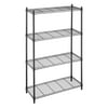 Whitmor Adjustable 36" W x 14" D x 54" H 4-Shelf Freestanding Shelves, Metal-Black - for Adult Use