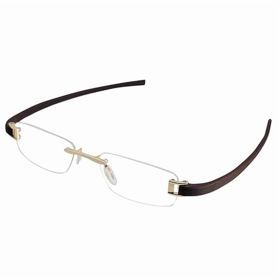 RSINC Rimless frame/eyeglass/Spectacle, Optical, Prescription, For Men And Women, Modern, Unisex, Business, Collage, Fashion, School, Ladies, Sports Tag Gold Brown 5069-51-18-140