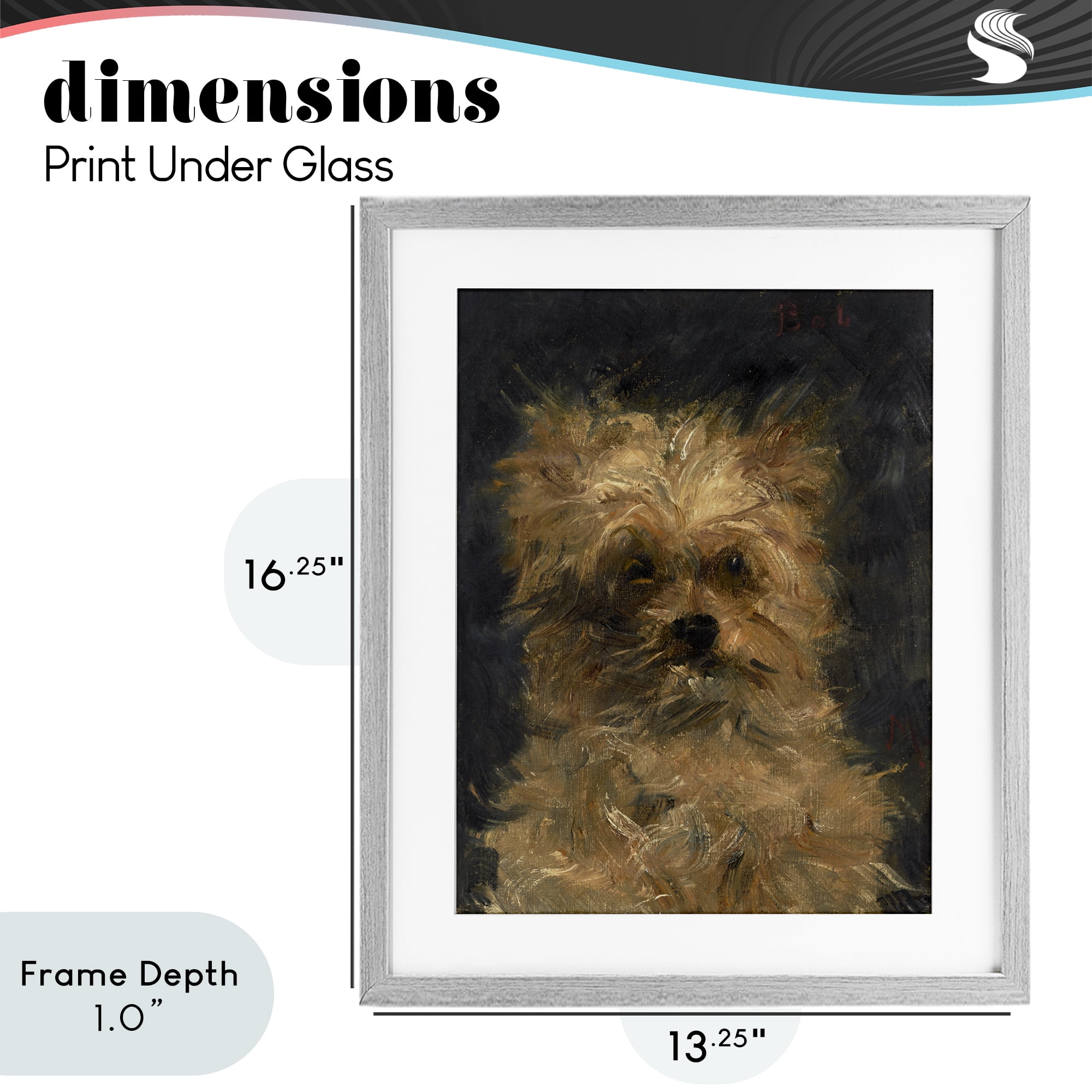 Stupell Industries Edouard Manet Dog Portrait Gray Framed Print Under Glass, design by Lil' Rue
