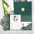 thumbnail image 2 of Tarjeta de invitación Floral verde, decoraciones de felicitación de cumpleaños, boda, compromiso, otoño, invierno, Impresión de texto personalizado, 2 of 4