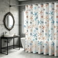 thumbnail image 4 of Coastal Seashell Shower Curtain, Under The Sea Beach Ocean Theme Shower Curtain with Starfish & Coral, Waterproof Nautical Decorative Bathroom Curtains,59.06x70.87in, 4 of 6