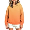 thumbnail image 4 of Ugoldhm Girls Gradient Color Hoodie, Long Sleeve Loose Casual Pullover Hooded Sweatshirt for Kids, 4 of 5