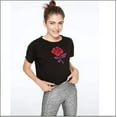 thumbnail image 2 of Victoria's Secret Pink Women's Sequin Rose Crop Top T-Shirt Black XS, $35 NWT, 2 of 6