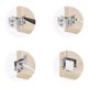 thumbnail image 2 of Juego de 8 Bisagras para Puerta Vidrio, Abrazadera Rectangular Ajustable 5 Mm a Clip úNico Vidrio Armario Gabinete, 2 of 5