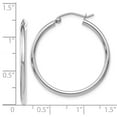 thumbnail image 2 of 10k White Gold Polished Hinged Hoop Earrings - 1.3 Grams - Measures 31x5mm Wide 2mm Thick, 2 of 2