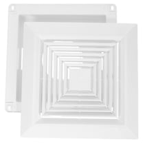 WEAVILUX Plastic Square Exhaust Fan Cover Bathroom Ventilation Grille White Easy Quick Installation