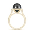 thumbnail image 2 of ANGARA Tahitian Cultured Pearl Halo Ring with Milgrain in 14K Yellow Gold for Women | June Birthstone, Birthday, Anniversary, Jewelry Gift for Women | Pearl Ring, 2 of 8