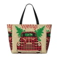 thumbnail image 2 of Disketp Christmas Vintage Red Truck Bolsa de Playa de Gran Capacidad, Bolso Impermeable y a Prueba de Arena para Mujer, Ideal para Playa, Piscina y Natación, 2 of 7
