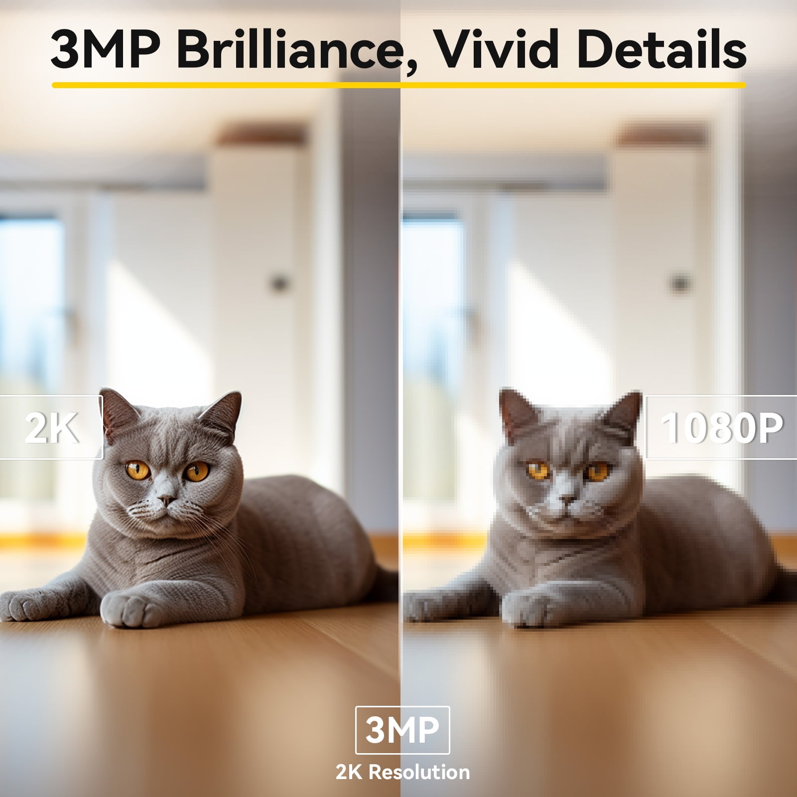 BoyKeep 2K Indoor Security Camera 5G/2.4GHz Wireless WiFi,Pan-Tilt-Zoom Pet Cam With Color Night Vision, 2-Way Audio, Motion Tracking, No Plug Version