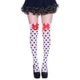 thumbnail image 2 of Xijirk Womens Polka Dot Thigh High Socks with Bow Decor Over The Knee Hosiery White,One Size, 2 of 4