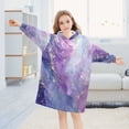 thumbnail image 5 of Wearable Blanket with Sleeves and Pocket Oversized Hooded Sweatshirt 3-14 YR Pink and Blue Marble Texture S, 5 of 7