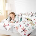 thumbnail image 4 of Homewish Kawaii Ladybug Insect Full Size Comforter Sets for Kids, Butterfly Dragonfly Bedding Comforter Set, Cartoon Flower Plant Reversible Bedding Sets, Ultra Soft Bedroom Decor, 3-Piece, 4 of 8