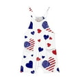 thumbnail image 4 of 5-14 Years Girls Patriotic Jumpsuits,Girls Summer Sleeveless Short Romper,Kid Girls Independence Day Romper One Piece Jumpsuit Shorts,Casual Spaghetti Strap Shorts Jumpsuit with Pockets, 4 of 5