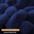 thumbnail image 6 of XeGe Fluffy Faux Rabbit Fur Bean Bag Chair Cover(No Filler), Cozy Plush Shaggy Striped Stuffed Animal Storage Bean Bag, 3FT Big Fuzzy Ribbed Beanbag Cover Bedroom Living Room, Anti-slip, Navy Blue, 6 of 7