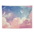 thumbnail image 5 of PRATYUS  Cloud Moon Phase Tapestry, Pink and White Cloud with Moon and Stars Wall Tapestry for Bedroom, Pastel Beautiful Sky Wall Hanging Tapestry Wall Art for Living Room Dorm Decor 40x30inch, 5 of 6