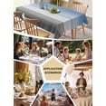 thumbnail image 5 of Blue Gray Table Cloth, Vintage Farmhouse Gradient Wooden Grain Art Waterproof Tablecloth for Rectangle Tables, Reusable Washable Fabric Table Cover for Restaurant Kitchen Dining Tables 60"x84", 5 of 6
