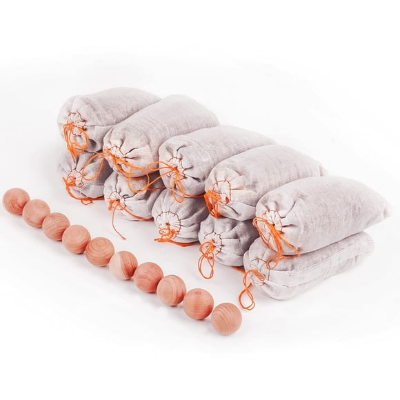 Homode Bolas de Cedro y Bolsitas de Cedro Bloques de Madera de Cedro Aromáticos y Bolsas de Virutas para Almacenamiento de Ropa Zapatos Ideal para Armarios y Cajones Paquete de 20