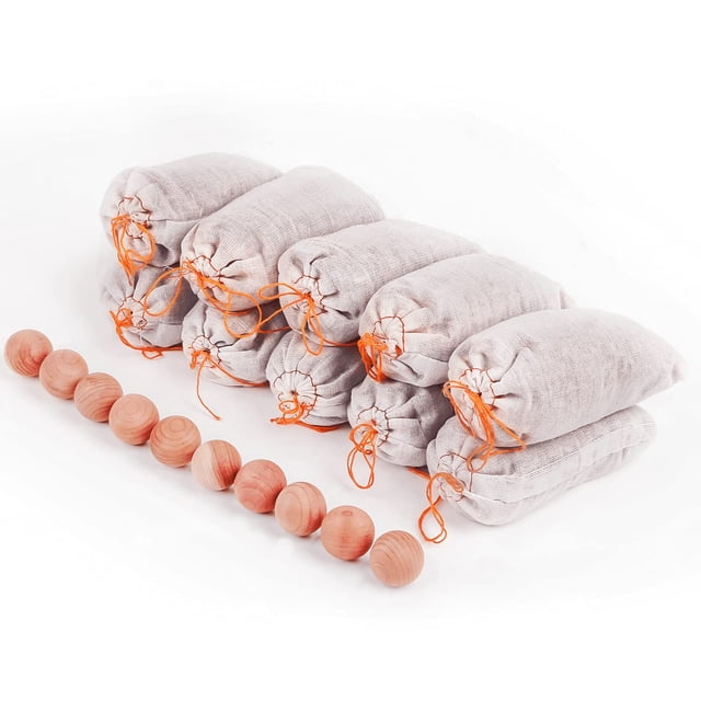 Homode Bolas de Cedro y Bolsitas de Cedro Bloques de Madera de Cedro Aromáticos y Bolsas de Virutas para Almacenamiento de Ropa Zapatos Ideal para Armarios y Cajones Paquete de 20