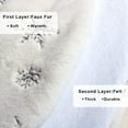thumbnail image 5 of Marakabeis Christmas Tree Skirt, 35-Inch White Faux Fur Base with Silver Sequin Snowflakes for Holiday Decor, 5 of 8