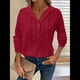 thumbnail image 5 of Sudadera Informal de Punto Gofre para Mujer 2025, Suéter de Cuello en V con Botones Extragrandes y Capucha con Cordón. Rojo Vino XXXL, 5 of 7