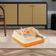 thumbnail image 5 of Heightening Semi Enclosed Cat Deep Toilet Anti Splashing Container Sifting Pet Litter Tray for Indoor Cats, Orange, 5 of 5