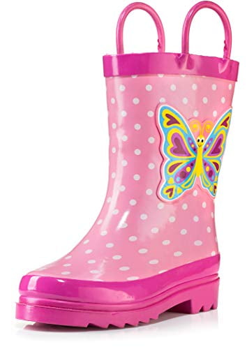 pink polka dot rain boots