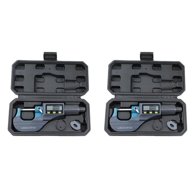 2X Micrómetro Digital, Herramientas de Medición Profesionales en Pulgadas/Métricas Medidor de Espesor de Resolución de 0,00005 Pulgadas/0,001 mm
