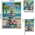 thumbnail image 2 of Merry Christmas Tree Beach Decorative Garden Flag, Xmas Coastal Starfish Shell Yard Outside Decorations, Nautical Winter Holiday Burlap Outdoor Small Home Decor Double Sided 12.5 x 18, 2 of 6