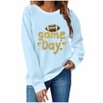 thumbnail image 2 of Mifsaly Football Sweatshirts for Women Game Day Football Glitter Print Sweatshirt Crewneck Long Sleeve Oversized Pullover Team Fans Gameday Outfits XXL, 2 of 5