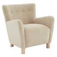 thumbnail image 4 of SAFAVIEH Couture Carey Modern Faux Shearling Solid Accent Chair, Tan, 4 of 7