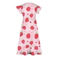 thumbnail image 5 of Pounoo New Dresses For Kids Girl Summer Flower Print Short Sleeve Ruffled Pockets Round-Neck Printed Dress For Kids Dresses For Girls 10-12, 5 of 5