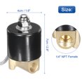 thumbnail image 2 of Brass Electric Solenoid Valve, 1/4" NPT 12V DC Air Valve Normally Closed Water Gas Fuel Diesel Oil, 2 of 5