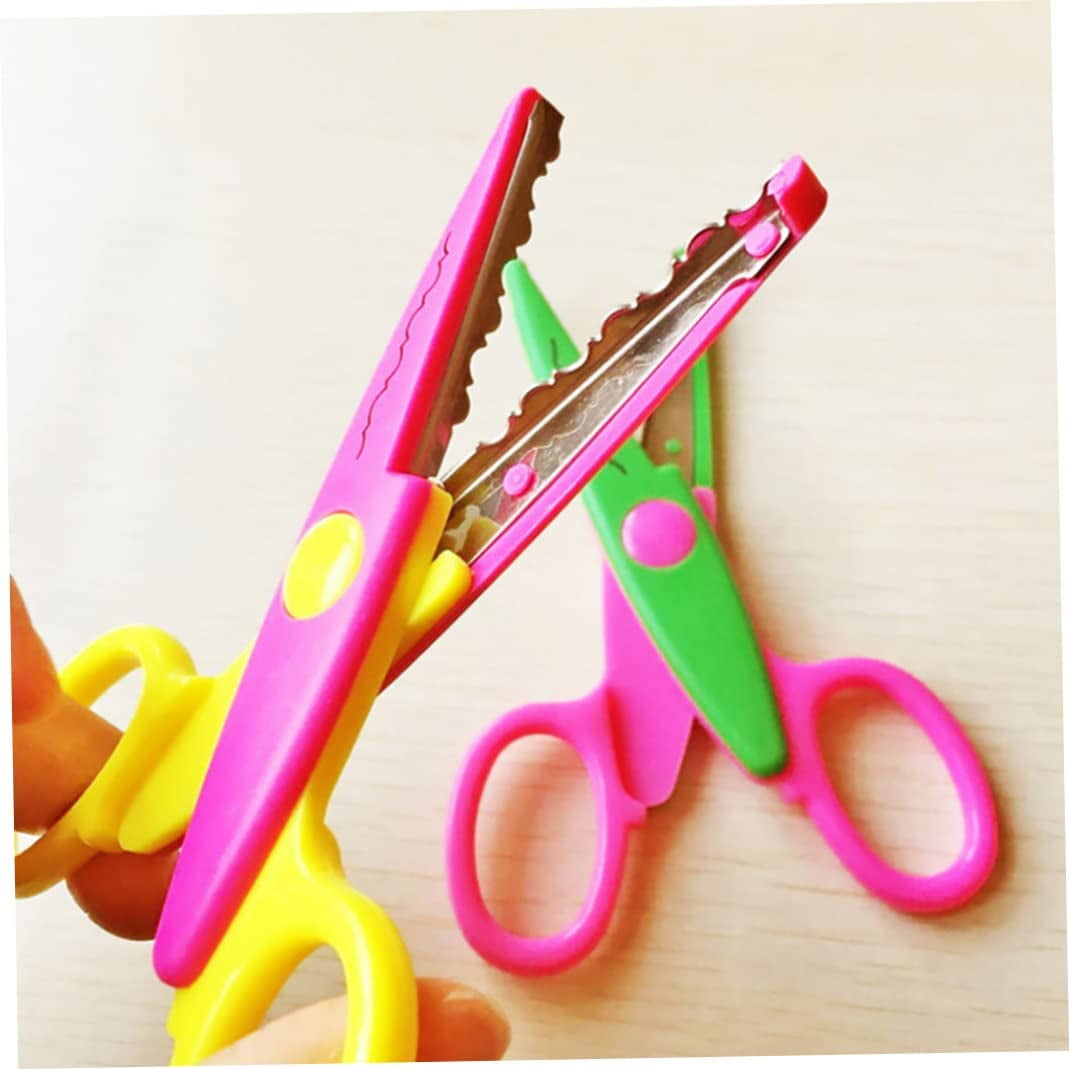 Happon Kid Safe Decorative Edge Craft Scissors, Scissor for School Kids,  Random Style Scissor Set, 6 Pack 