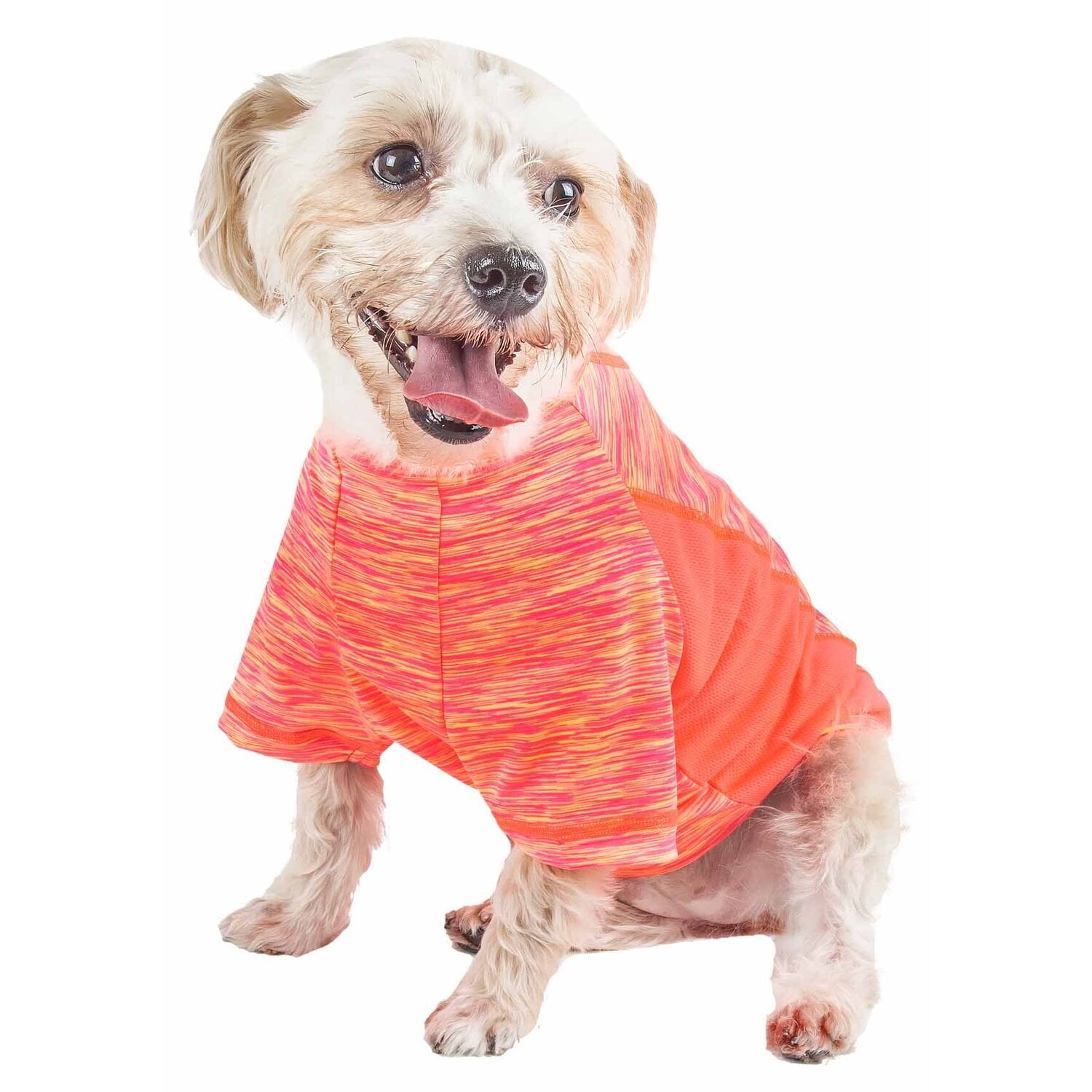 Pet Life ® Active 'Warf Speed' Heathered Ultra-Stretch Yoga Fitness Dog T-Shirt