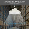 thumbnail image 6 of UFO LED High Bay Light, 100/120/150W, 14000/17500/21000LM, 2CCT 4000K/5000K, 0-10V Dimmable High Bay LED Shop Lights for Gym Factory Warehouse, Hook, 6' Cable, UL & DLC Listed, 6 of 8