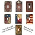 thumbnail image 7 of Urbalabs Texas Flag Star Rustic Western Decorative Light Switch Outlet Wall Plate Covers Antique Country Home Rustic Light Switch Covers Single Double 2 Gang Switch Plates (Single Light Switch), 7 of 7