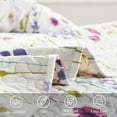 thumbnail image 7 of Jessy Home Floral Quilts Queen Blue Purple Green Flower Bedding Microfiber Bedspread Set, 7 of 7