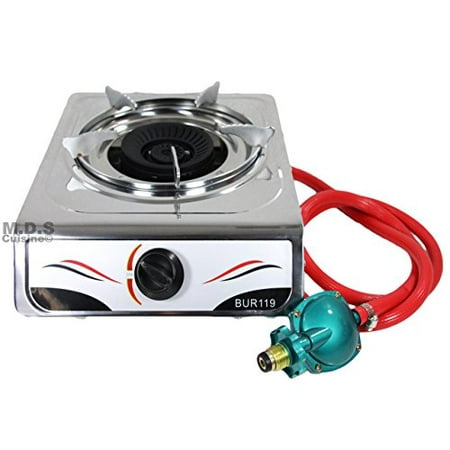 Stove Single Burner Propane Gas Stainless Steel Portable Camping (Best Cookware For Gas Burners)