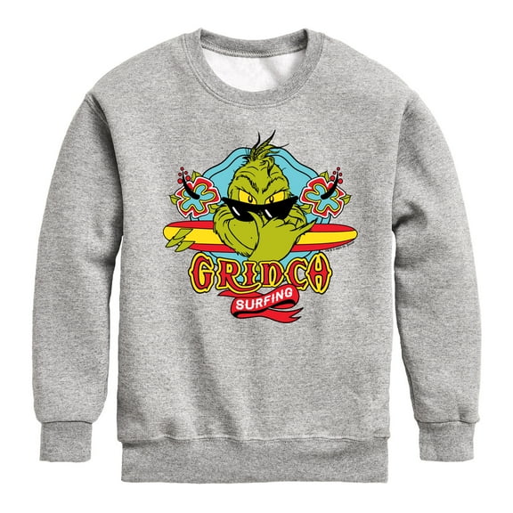 The Grinch - Surfing - Toddler & Youth Crewneck Fleece Sweatshirt