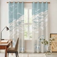 thumbnail image 5 of Kitchen Curtains 84 Inch Length 2 Panels, Blue Coastal Crabs Grommets Window Treatment Curtain, Summer Beach Ocean Abstract Art Thermal Curtains Drapes for Living Room/Bathroom, 5 of 9