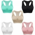 thumbnail image 5 of Women Racerback Wire-Free Solid Casual Sports Bra, 5 of 5