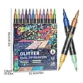 thumbnail image 3 of 12 Pack Dual Brush Tip Glitter Markers, 24 Colors, 20ml Metallic Shimmer Paint Pens for Card Making, DIY Crafts, Graffiti, Journaling, Writing & Adult Coloring, Non-Toxic Art Supplies, 3 of 9
