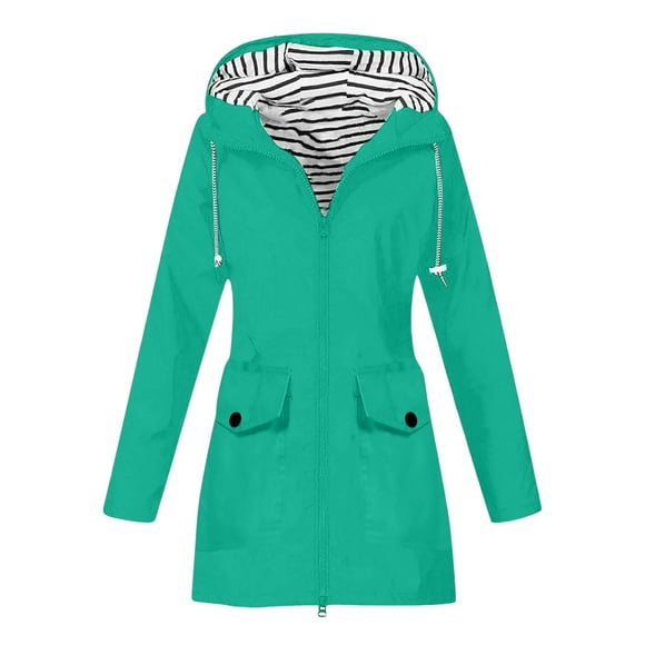 Jindong Fashion Coat for Women, Autumn and Winter Windbreaker Outdoor Mountaineering Suit Jacket, Women's Coats Green