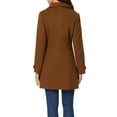 thumbnail image 4 of INSPIRE CHIC Women's Classic Single Breasted Winter Long Trenchcoat with Pockets L Deep Brown, 4 of 7
