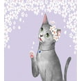 thumbnail image 3 of Cat Duvet Cover Set, Digitally Generated Cherry Blossoms and a Paw Raised Kitten Animal, Decorative 3 Piece Bedding Set with 2 Pillow Shams, Calking Size, Pastel Purple Multicolor, by Ambesonne, 3 of 3