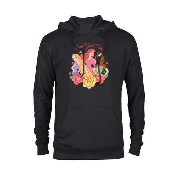 Disney Princess Rapunzel Ariel Tiana Best Gal Pals Valentine - Pullover Hoodie for Adults - Customized-Black