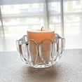 thumbnail image 4 of Portavelas de cristal | Soporte para velas de cristal transparente con forma de pétalo para la decoración del hogar | Centro de mesa romántico | Decoración para bodas y restaurantes, 4 of 6